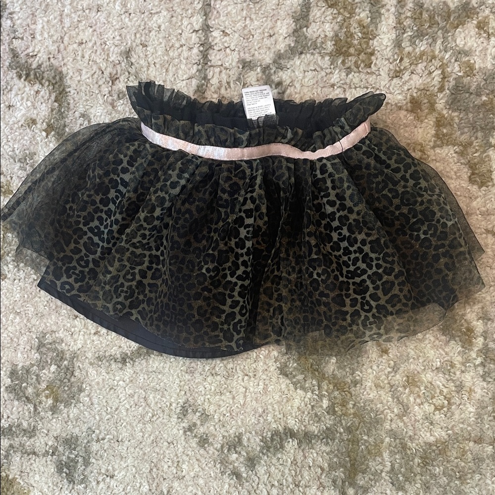 Leopard Print Tutu Skirt with Pink Accent